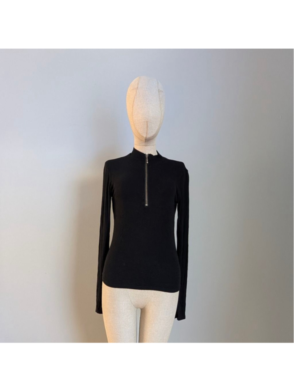 Joah Brown Half Zip Mock Black Neck Top- M/L - Picture 3 of 10